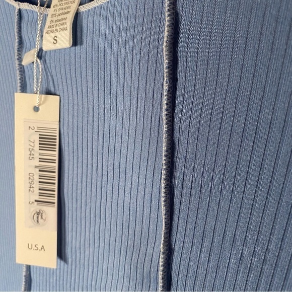 NWT Capella Expose Seam Ribbed Cloud Crop Top - Picture 6 of 6